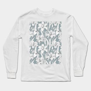 Daylilies on light blue Long Sleeve T-Shirt